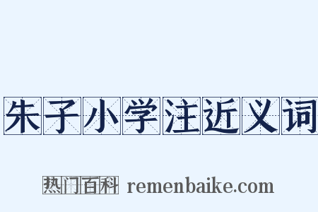 朱子小学注近义词是什么意思的图片